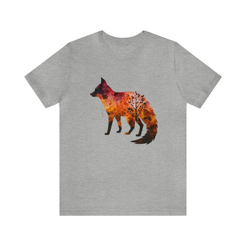 Autumn Fox Silhouette - Short Sleeve Tee Athletic Heather